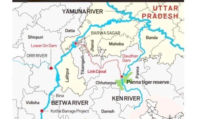 मध्यप्रदेश की केन बेतवा लिंक परियोजना। ken – betwa water linking project
